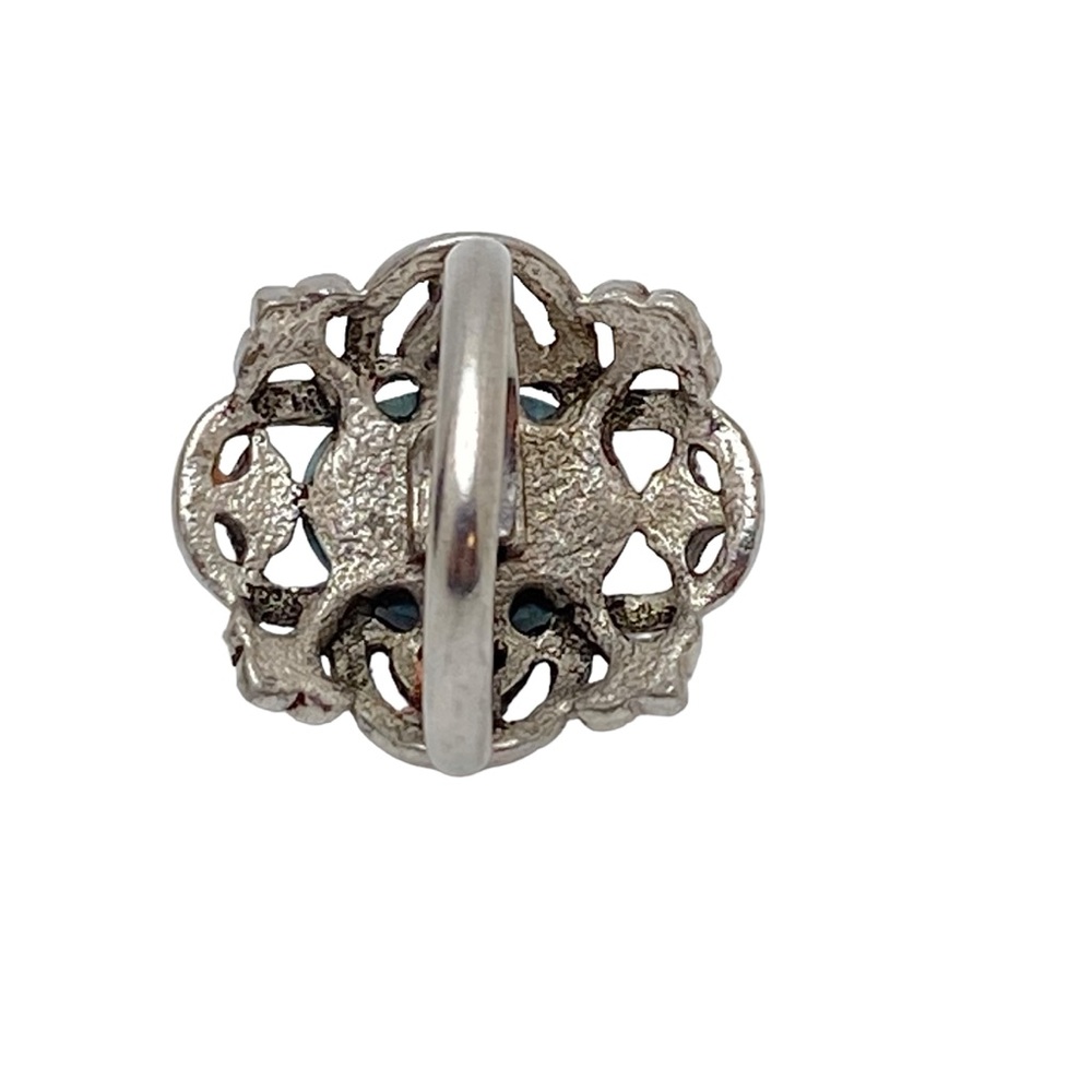 Vintage Sarah Coventry 1976 “Heritage” Adjustable Ring Open Scroll Turquoise - Picture 5 of 8